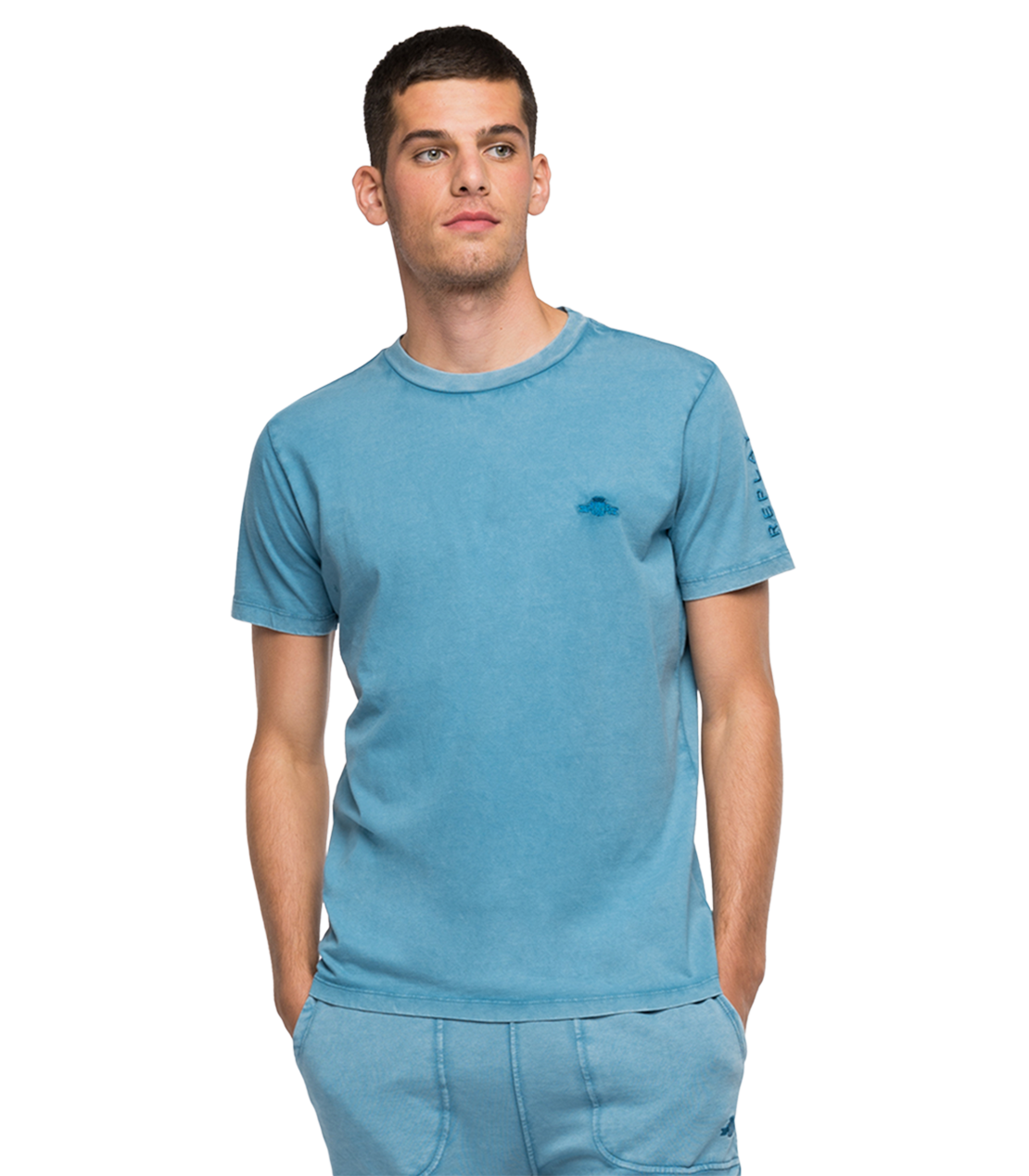 ガーメントダイ オーガニックコットンジャージーTシャツ 詳細画像 コバルトブルー 1